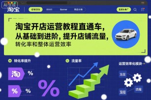 淘宝开店运营教程直通车，从基础到进阶，提升店铺流量，转化率和整体运营效率（更新26年4月14日）