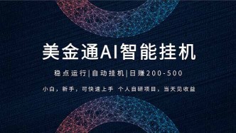 （17624期）2026风口项目，美金通AI智能挂机，自研项目，当天见收益，小白新手可快速上手