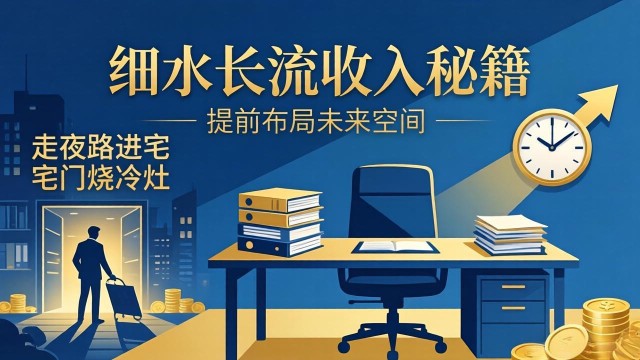 （17836期）某付费文章：细水长流收入秘籍：走夜路进宅门烧冷灶，提前布局未来空间