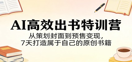 AI高效出书特训营：从策划封面到预售变现，7天打造属于自己的原创书籍