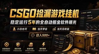 CSGO捡漏游戏挂机，稳定运行5年的全自动掘金软件曝光，当天见收益，日入500+