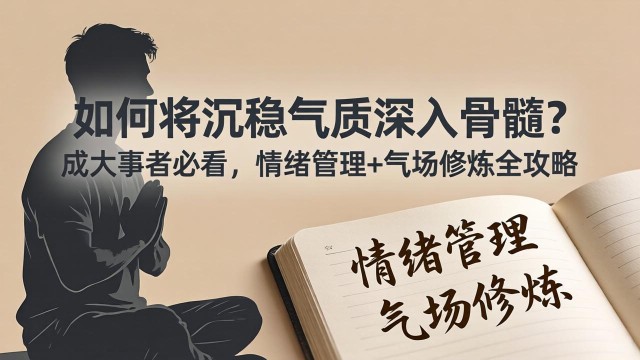 （18058期）付费文章：如何将沉稳气质深入骨髓？成大事者必看，情绪管理+气场修炼全攻略