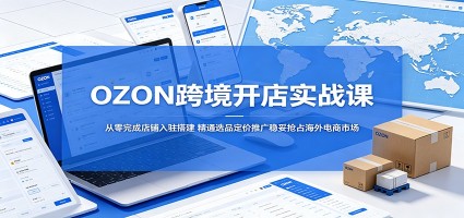 OZON跨境开店实战课：从零完成店铺入驻搭建，精通选品定价推广稳妥抢占海外电商市场